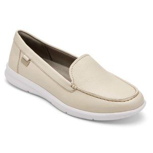 Rockport Women'S AYVA Washable Loafer Vanilla Washable Leather Size 9.5W New